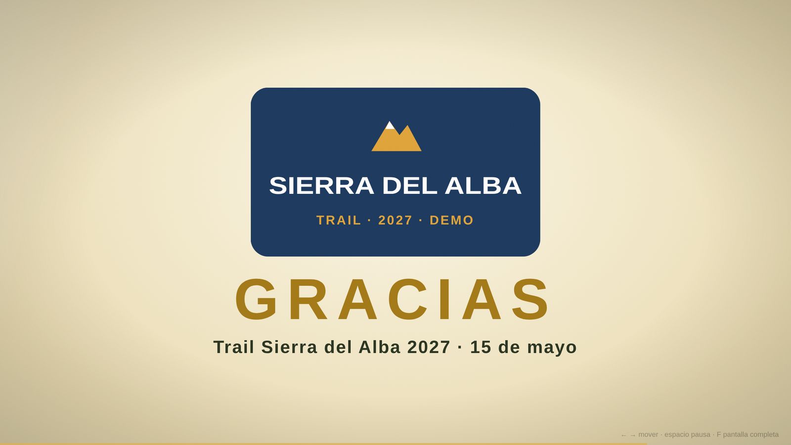 Pantalla de agradecimiento a los voluntarios.